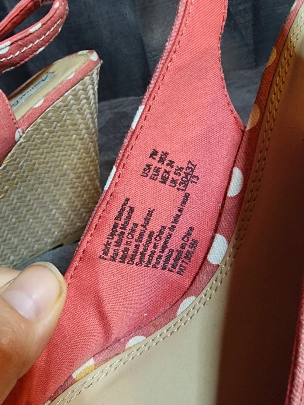 American Eagle Polka Dot Bow Espadrille Wedges Size 7W